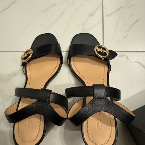 Coach Black Maddi 85 LTR Sandal Heels - Picture 3 of 6